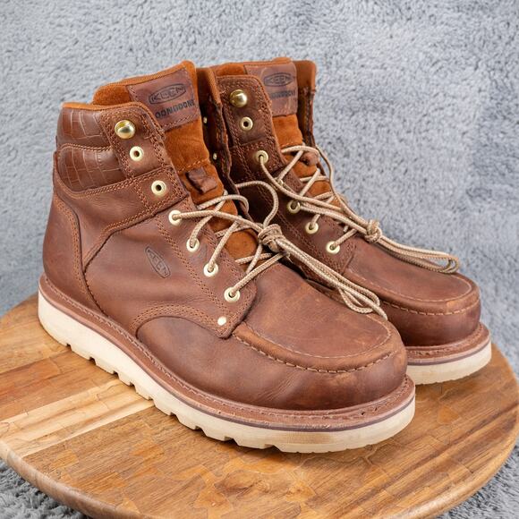 New KEEN Cincinnati Noon Goons Men's 11 D Brown Waterproof Work Boots MSRP $250 - Picture 1 of 11